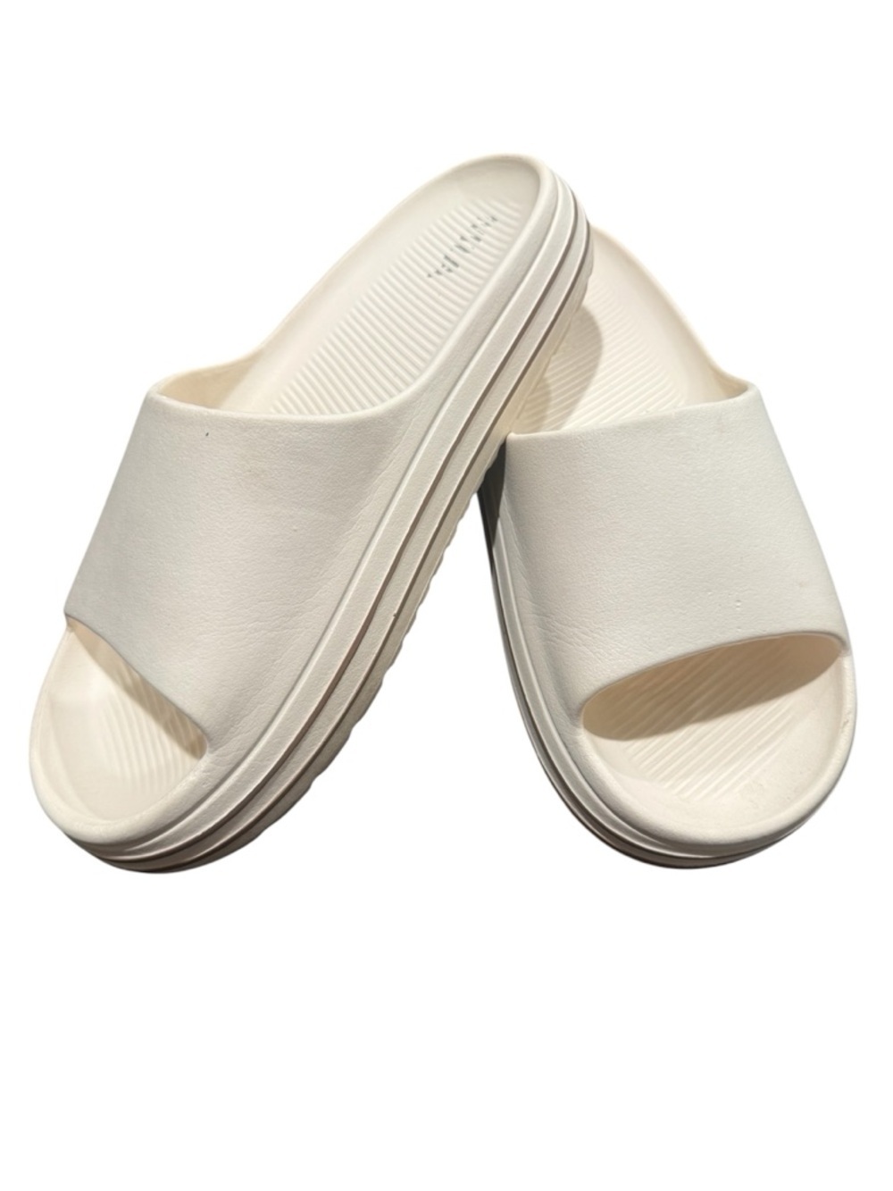 MIA ivory/off-white/cream platform slides sandals women’s size 9